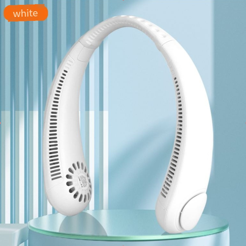 Bladeless neck hanging fan USB charging silicone 360 ​​degree adjustable creative fan folding