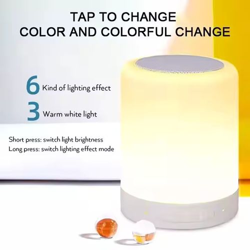 Smart bluetooth speaker with clapping light and color touch light