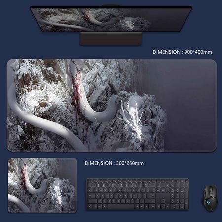 Wounded White Dragon- Black Myth : Wukong Mouse Pad