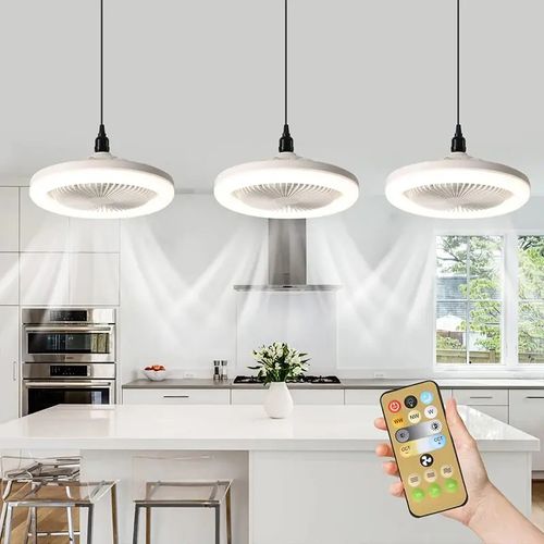60 rotating mini fan light with remote control