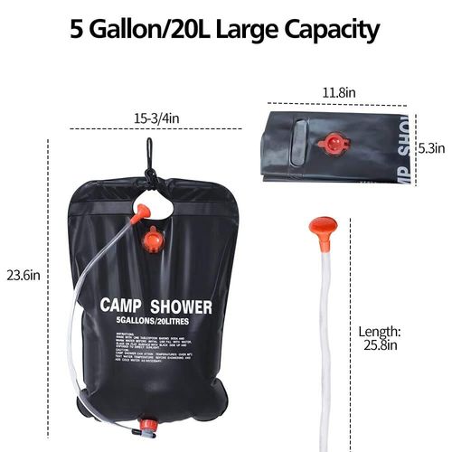 5 Gallon(20L) Portable Solar Outdoor Shower Bag