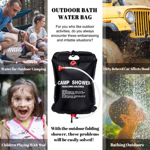 5 Gallon(20L) Portable Solar Outdoor Shower Bag