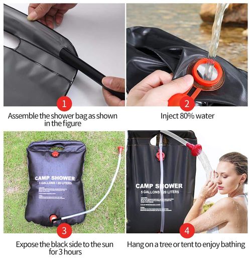 5 Gallon(20L) Portable Solar Outdoor Shower Bag