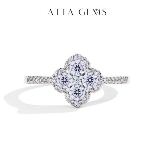 1.3 ct D color VVS1 clarity synthetic moissanite ring, 925 sterling silver