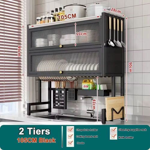 Hot Selling 🔥Large kitchen drain rack with doors