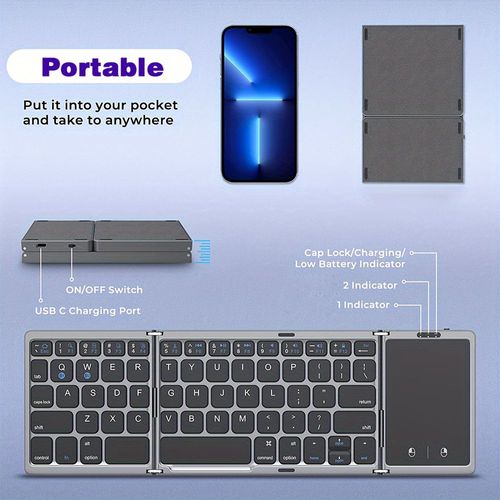 Thin Portable Foldable Mini Wireless Keyboard