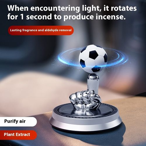 Solar Powered Rotating Football Car Interior Decoration