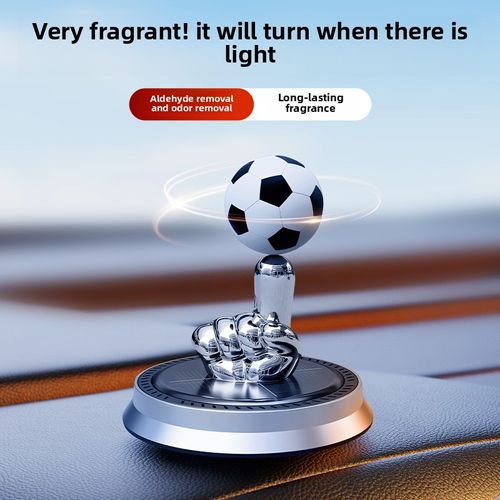 Solar Powered Rotating Football Car Interior Decoration