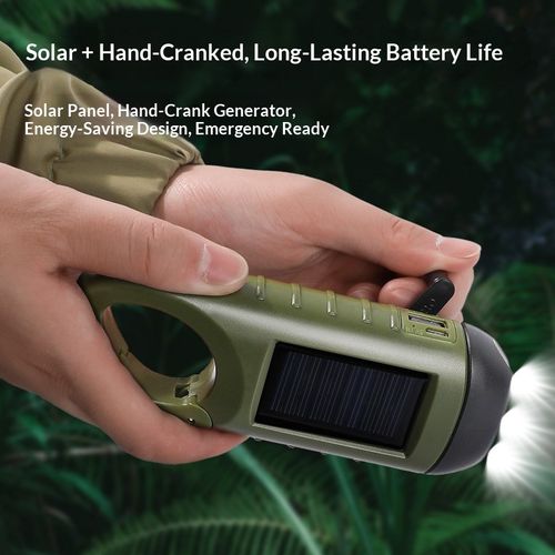 🔥Lat Day 49%Emergency Solar Hand Crank Tactical LED Flashlight