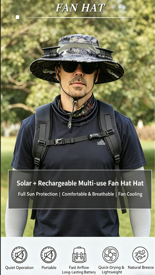 Solar Powered Fan Hat