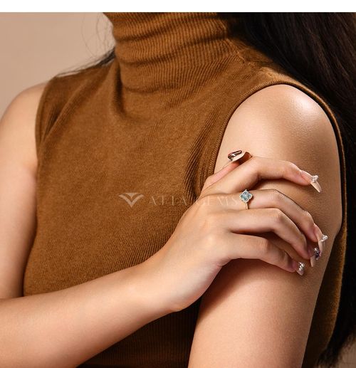 1.3 ct D color VVS1 clarity synthetic moissanite ring, 925 sterling silver