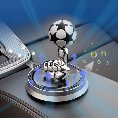 Solar Powered Rotating Football Car Interior Decoration