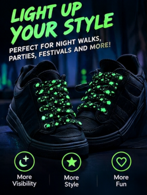 Fluorescent shoelaces