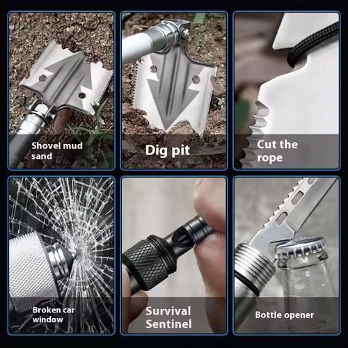 Multi-Purpose Camping Survival Shovel With Camouflage Bag