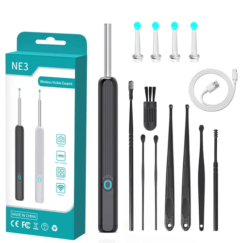 Earwax Removal Tool Kit with Camera - Portable 360° Wide Angle Ear Cleaner with Type-C Charging Function, Waterproof Endoscopic Ear Cleaning Tool for iPhone and Android Phones