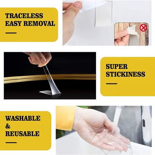 ⭐Transparent Magic Nano Tape Double Sided Grip Reusable Home Tape Traceless Glue