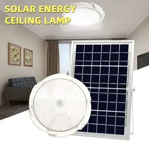 200W LED Solar Ceiling Lamp with High Lumen Brightness Long Life Indoor Rechargeable Remote Control for Living Highlight