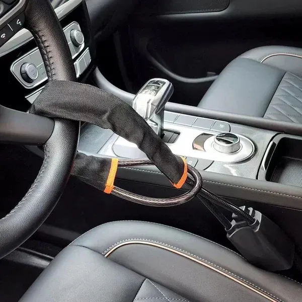 🔥Universal Steering Wheel Lock with Seat Belt Clip(Includes 2 Keys)🔥