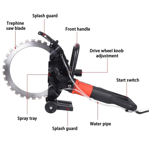 ✨400mm brushless ring saw concrete cutting machine handheld wall cutting ring saw home concrete cutting machine