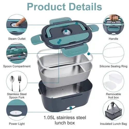 🔥🔥🔥2-in-1 Portable Dual Voltage Electric Lunch Box