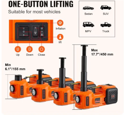 12V Electric Hydraulic Jack Kit for Cars🔥CE FCC Certification🔥
