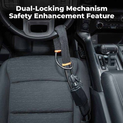 🔥Universal Steering Wheel Lock with Seat Belt Clip(Includes 2 Keys)🔥