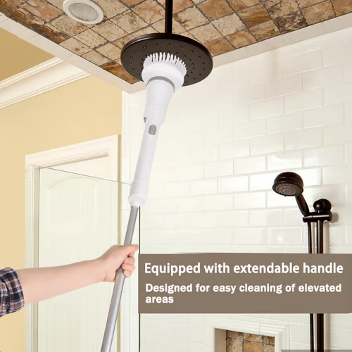 Transactioy®- Multifunction Electric Spin Cordless Scrubber with 6 Replaceable Brush Heads