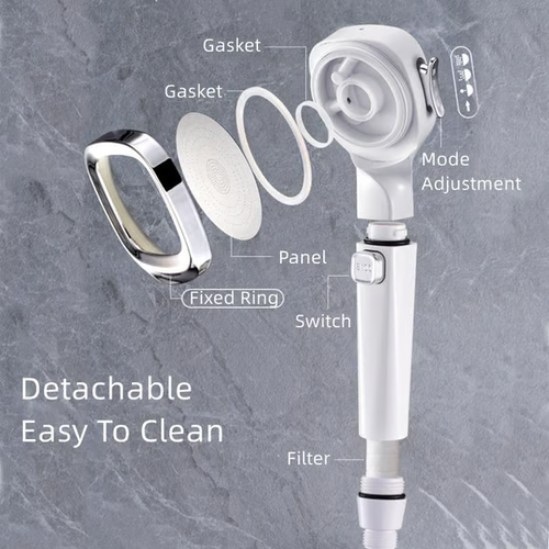 🎁 - 4-mode Handheld Pressurized Shower Head with Pause Switch