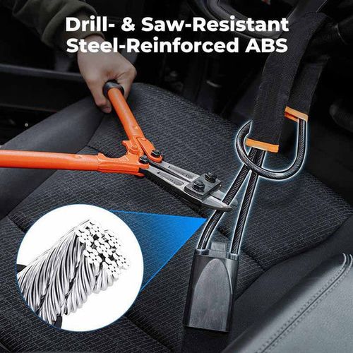 🔥Universal Steering Wheel Lock with Seat Belt Clip(Includes 2 Keys)🔥