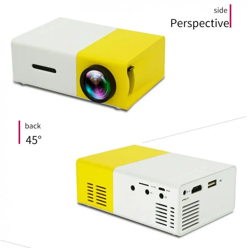 New Original YG300 LED Portable Projector 500LM 3.5mm Audio 320x240 Pixel HDMI USB Mini YG-300 Projector Home Media Player🔥