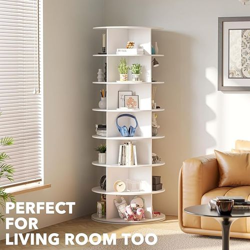 💖 7-Tier Rotating Shoe Rack Tower, Rotating Shoe Display Lazy Susan, Rotating 360 Degree Shoe