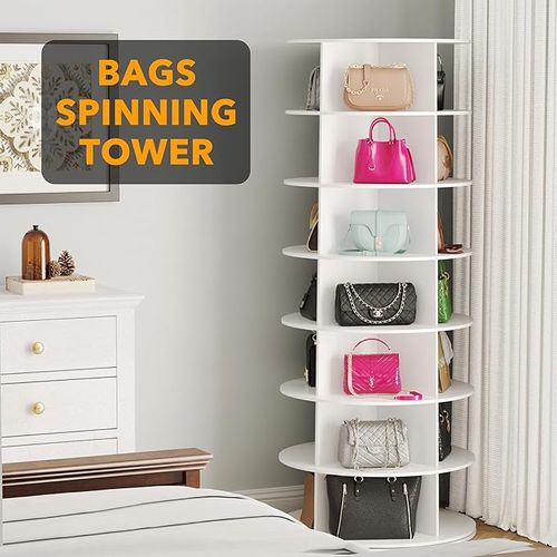 💖 7-Tier Rotating Shoe Rack Tower, Rotating Shoe Display Lazy Susan, Rotating 360 Degree Shoe