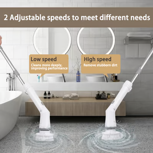 Transactioy®- Multifunction Electric Spin Cordless Scrubber with 6 Replaceable Brush Heads