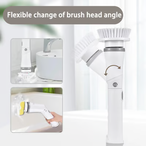 Transactioy®- Multifunction Electric Spin Cordless Scrubber with 6 Replaceable Brush Heads