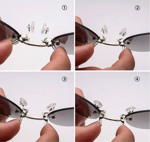 Ultralight Rimless Retro Round Clip On Nose Sunglasses