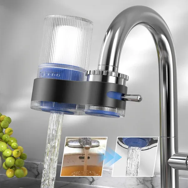 ✨💧Filter cartridge with adapter can be washed again and again faucet water purifier