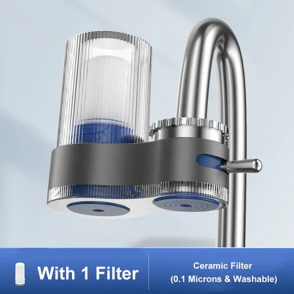 ✨💧Filter cartridge with adapter can be washed again and again faucet water purifier