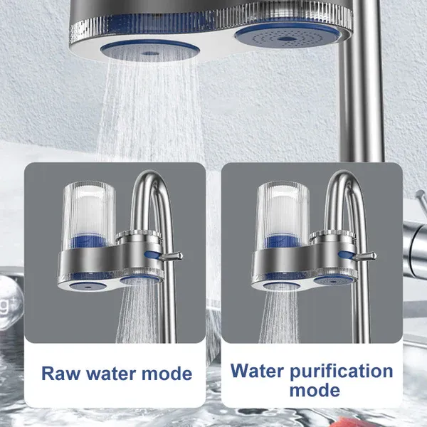 ✨💧Filter cartridge with adapter can be washed again and again faucet water purifier