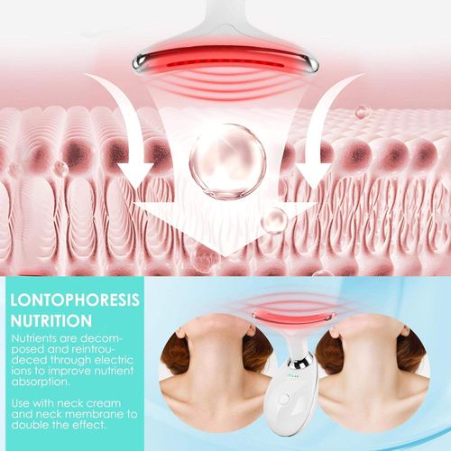 EMS Thermal Neck Lifting And Tighten Massager Electric Microcurrent Wrinkle Remover LED Photon Face Beauty Device For Woman