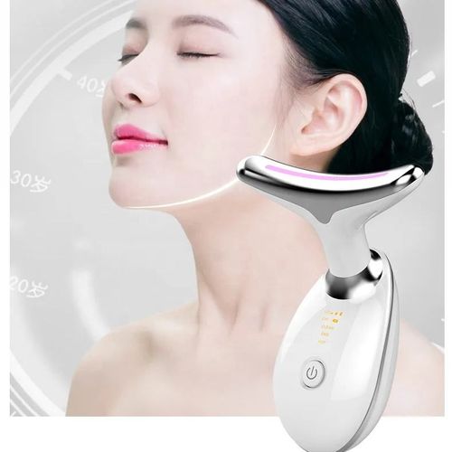 EMS Thermal Neck Lifting And Tighten Massager Electric Microcurrent Wrinkle Remover LED Photon Face Beauty Device For Woman