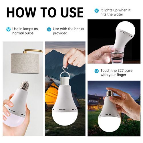 High Quality Super Bright 7W 9W 12W 15W Rechargeable LED Emergency Bulb Light