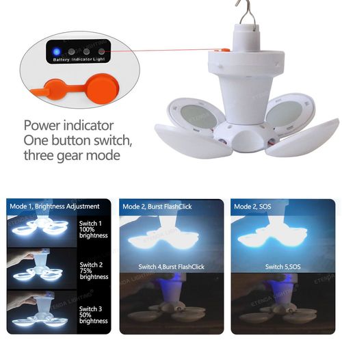 Portable Foldable Solar Bulb Emergency Solar Light Usb Rechargeable Camping Bulb Light