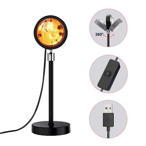 2025 New High Quality Sunset Projector Lamp LED Sunset 180 Degree Rotation Projection Light Lamp for Home Decoration