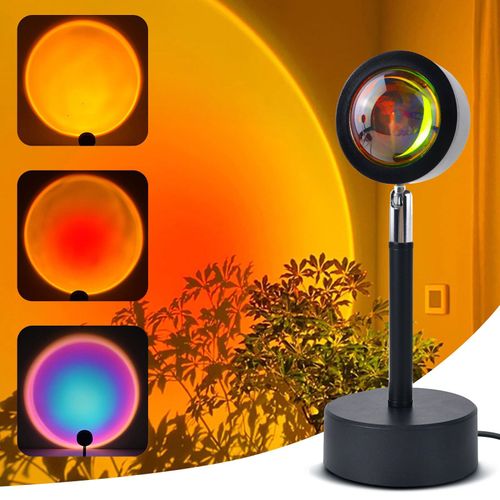 2025 New High Quality Sunset Projector Lamp LED Sunset 180 Degree Rotation Projection Light Lamp for Home Decoration