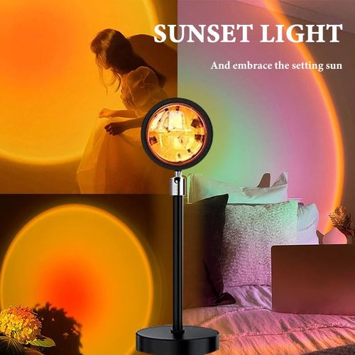 2025 New High Quality Sunset Projector Lamp LED Sunset 180 Degree Rotation Projection Light Lamp for Home Decoration