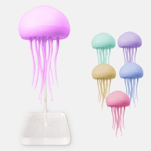 2025 Full-Color Gradient Jellyfish Lamp LED Ambient Night Light with Sound-Activated Animation Built-in Battery for Room Usage