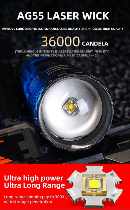 Hot 3000m Long-Range Telescopic Zoom USB Rechargeable Built In Battery Tail Warning Light LED Torch Light Tactical Flashlight