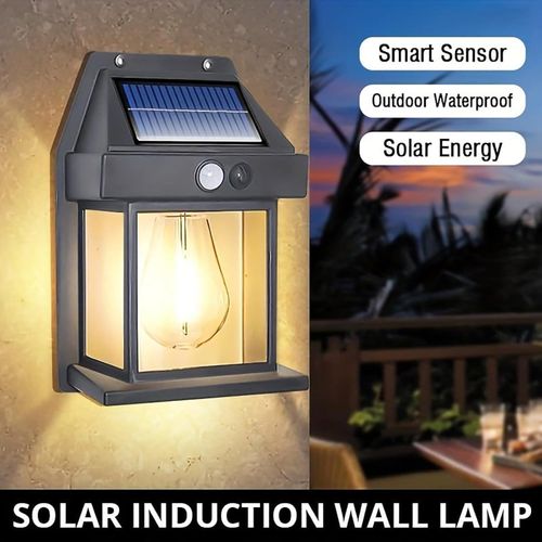 Popular Outdoor Waterproof Solar Garden Lights with Sensing Distance LED Wall Light Patio IP65 DC Power Supply PC Body Material