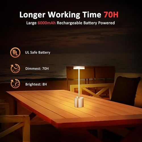 Clearance Sale - 🔥🎁Hot Sale 56% OFF🎁🔥NEW Design Cordless Led Table Lamp Modern Wireless Rechargeable Touch Dimming Portable Restaurant Lights Luxury Desk Table Lamps