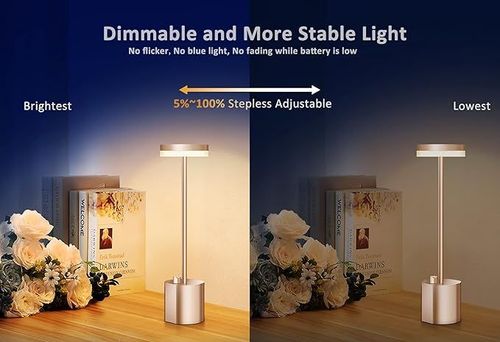 Clearance Sale - 🔥🎁Hot Sale 56% OFF🎁🔥NEW Design Cordless Led Table Lamp Modern Wireless Rechargeable Touch Dimming Portable Restaurant Lights Luxury Desk Table Lamps